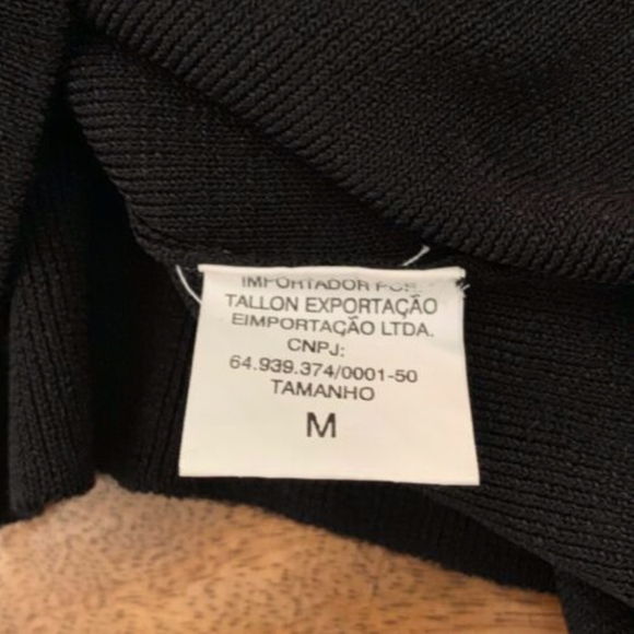 RERY Strappy Neck Rib Knit Top Split Cuff Black - Picture 7 of 8